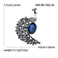 Alloy Crystal Peacock Brooch Pin For Fashion Garment Decoration view 5