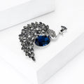 Alloy Crystal Peacock Brooch Pin For Fashion Garment Decoration view 2