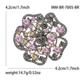 Alloy Full Rhinestone Rose Brooch Pin For Suit And Coat Decoration view 5