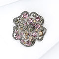 Alloy Full Rhinestone Rose Brooch Pin For Suit And Coat Decoration view 3
