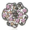 Alloy Full Rhinestone Rose Brooch Pin For Suit And Coat Decoration view 1