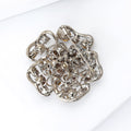 Alloy Full Rhinestone Rose Brooch Pin For Suit And Coat Decoration view 4