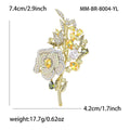 Copper Zircon Rose Brooch For Suits Coats And Cheongsam view 6