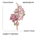 Copper Zircon Rose Brooch For Suits Coats And Cheongsam view 4