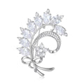 Alloy Crystal Bow Bouquet Brooch Pin For Women Apparel Decoration view 1