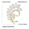 Alloy Crystal Bow Bouquet Brooch Pin For Women Apparel Decoration view 4