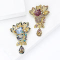 Gold Plated Alloy Czech Rhinestone Brooch For Coat Lapel Decoration view 3