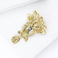 Gold Plated Alloy Czech Rhinestone Brooch For Coat Lapel Decoration view 4