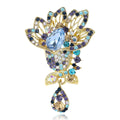 Gold Plated Alloy Czech Rhinestone Brooch For Coat Lapel Decoration view 1
