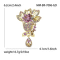 Gold Plated Alloy Czech Rhinestone Brooch For Coat Lapel Decoration view 6