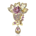 Gold Plated Alloy Czech Rhinestone Brooch For Coat Lapel Decoration view 2