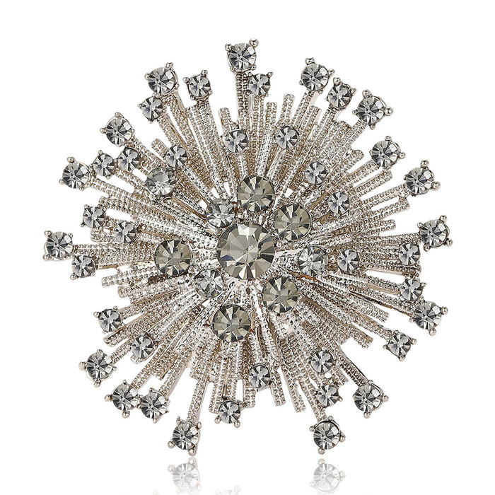 Alloy Czech Rhinestone Gypsophila Brooch Pin For Formal Dress Accessories