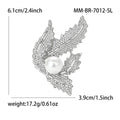 Alloy Rhinestone Pearl Leaf Brooch For Elegant Women Clothing Decoration view 5