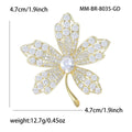 Alloy Zircon Maple Leaf Brooch Pin For Elegant Nature Style view 4