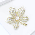 Alloy Zircon Maple Leaf Brooch Pin For Elegant Nature Style view 3
