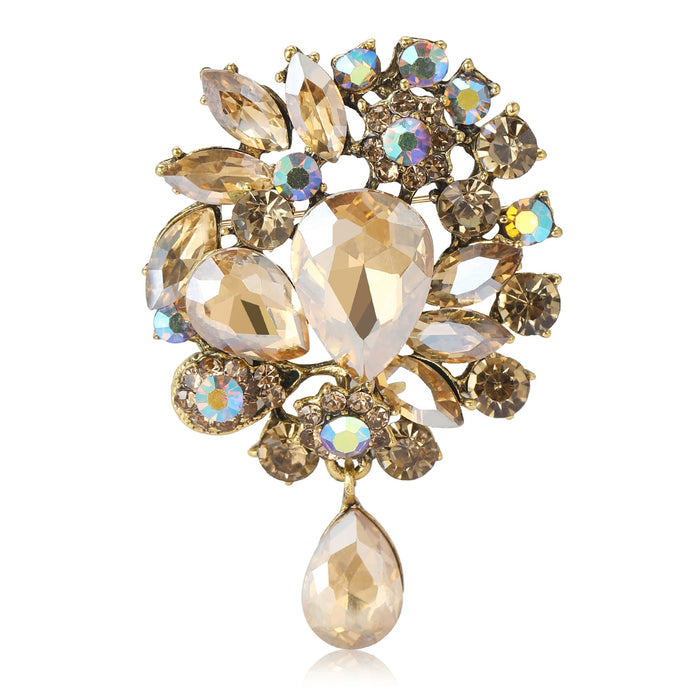 Alloy Rhinestone Pendant Brooch Pin For Elegant Women's Clothing