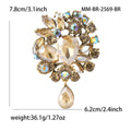Alloy Rhinestone Pendant Brooch Pin For Elegant Women's Clothing view 3