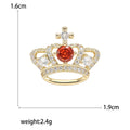 Alloy Zircon Crown Brooch Luxury Small Lapel Pin For Women view 5