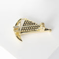 Micro Paved Zircon Sailboat Brooch Pin For Shirts And Suits view 3