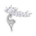 Alloy Deer Brooch Pin With Zircon Animal Detail For Apparel view 2