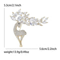 Alloy Deer Brooch Pin With Zircon Animal Detail For Apparel view 5