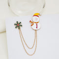 Christmas Cartoon Santa Claus Bell Enamel Brooch, Two Way Chain Tassel Lapel Pin Corsage Accessory view 2