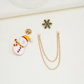 Christmas Cartoon Santa Claus Bell Enamel Brooch, Two Way Chain Tassel Lapel Pin Corsage Accessory view 4