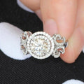 Luxury Micro Pave Full Zircon Engagement Wedding Ring Elegant Proposal Jewelry For Women view 4