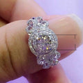 Luxury Micro Pave Full Zircon Engagement Wedding Ring Elegant Proposal Jewelry For Women view 5