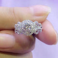 Luxury Micro Pave Full Zircon Engagement Wedding Ring Elegant Proposal Jewelry For Women view 2