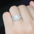 Luxury Micro Pave Full Zircon Engagement Wedding Ring Elegant Proposal Jewelry For Women view 3