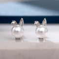 Cute Rabbit Ear Faux Pearl Stud Earrings For Women, Simple Versatile Fashion Ear Jewelry view 1