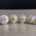 Fashion Micro Pave Yellow Zircon Stud Earrings Colorful Gemstone Style Supply view 2