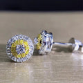 Fashion Micro Pave Yellow Zircon Stud Earrings Colorful Gemstone Style Supply view 4