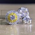 Fashion Micro Pave Yellow Zircon Stud Earrings Colorful Gemstone Style Supply view 5