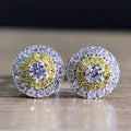 Fashion Micro Pave Yellow Zircon Stud Earrings Colorful Gemstone Style Supply view 1