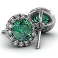 European American Shiny Geometric Single Stone Zircon Stud Earrings Elegant Women Ear Jewelry view 1