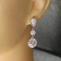 Sparkling Long Bridal Drop Earrings With Rhinestone Inlay Creative Evening Jewelry For Women view 3