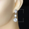 Sparkling Long Bridal Drop Earrings With Rhinestone Inlay Creative Evening Jewelry For Women view 4
