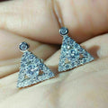 Creative Geometric Triangle Zircon Stud Earrings, European Style Paved Crystal Ear Jewelry view 2