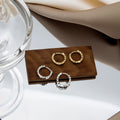 Elegant Textured Alloy Round Hoop Ear Cuffs Minimalist Geometric Small Circle Huggie Earrings view 1