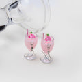 Cute Acrylic Fruit Cocktail Cup Drop Earrings Sweet Creative Milk Tea Glass Charm Statement Earrings view 3
