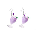 Cute Acrylic Fruit Cocktail Cup Drop Earrings Sweet Creative Milk Tea Glass Charm Statement Earrings view 5