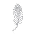 Alloy Zircon Feather Brooch For Elegant Suit And Coat Decoration view 1