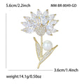 Alloy Micro Pave Zircon Crystal Flower Brooch For Women's Apparel view 4