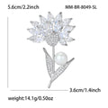 Alloy Micro Pave Zircon Crystal Flower Brooch For Women's Apparel view 5