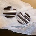 Striped Acrylic Hoop Earrings With Silver Pins, Geometric Statement OL Style view 4