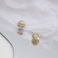 Luxury Magnetic No Piercing Full Rhinestone Round Ball Stud Earrings for Women Elegant Crystal Earrings view 2