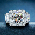 Luxury T Shape Zircon Men's Ring Copper Platinum Plated Full Pave Small Stone Statement Ring view 1