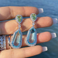 New Niche Design Sea Blue Zircon Wedding Earrings, Chic Bridal Dinner Party Ear Jewelry view 4